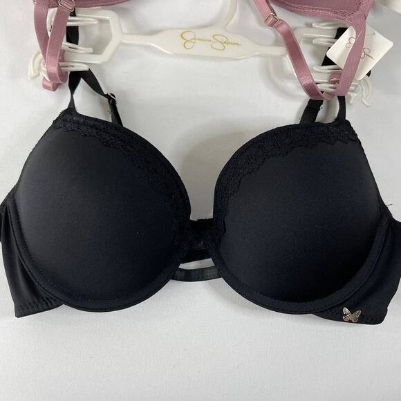 Jessica Simpson Plunge Bra with Flirty Front Lace Detail 2 pack Size 36C NEW - Picture 3 of 13